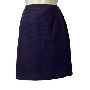 Daily Habit Vintage Purple and Black Houndstooth Print Pencil Skirt